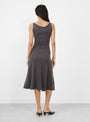 The No 468 Gabrielle Knit Dress comes in Mud from Extreme Cashmere at Couverture & The Garbstore
model back