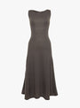 The No 468 Gabrielle Knit Dress comes in Mud from Extreme Cashmere at Couverture & The Garbstore
front 