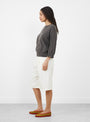 The No 398 Jewel Jumper comes in Mud from Extreme Cashmere at Couverture & The Garbstore
model side