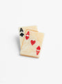 The Hand Painted Ace of Hearts Pin from Solar Eclipse at Couverture and the Garbstore
front