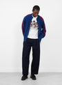 The Knitted Training Jacket comes in Blue from Rice Nine Ten at Couverture & The Garbstore
model front