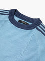 Knitted Training T-Shirt Light Blue from Rice Nine Ten at Couverture & The Garbstore
neckline