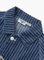 The Pinstripe Denim Coverall 2.0 comes in Indigo from Service Works at Couverture & The Garbstore
collar 