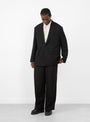 Rayon and Linen Twill Single Breasted Blazer Black from Ssstein at Couverture & The Garbstore 
model front