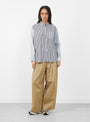 Striped Crazy Button Down Long Sleeve Shirt Black from BEAMS BOY at Couverture & The Garbstore
model front