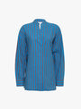 The Gustava Button Up Shirt comes in Blue Pond Stripe from Apiece Apart at Couverture & The garbstore
front 