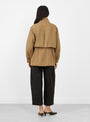 The Long Sleva Jacket comes in Tobacco from Apiece Apart at Couverture & The Garbstore
model back
