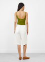 The Bari Bermuda Shorts come in Cream from Apiece Apart at Couverture & The Garbstore
model back