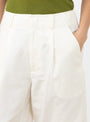 The Bari Bermuda Shorts come in Cream from Apiece Apart at Couverture & The Garbstore
model detail