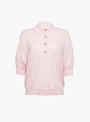 The Oda Polo Knit comes in Rosewater from Apiece Apart at Couverture & The Garbstore
front