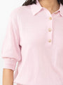 The Oda Polo Knit comes in Rosewater from Apiece Apart at Couverture & The Garbstore
model detail
