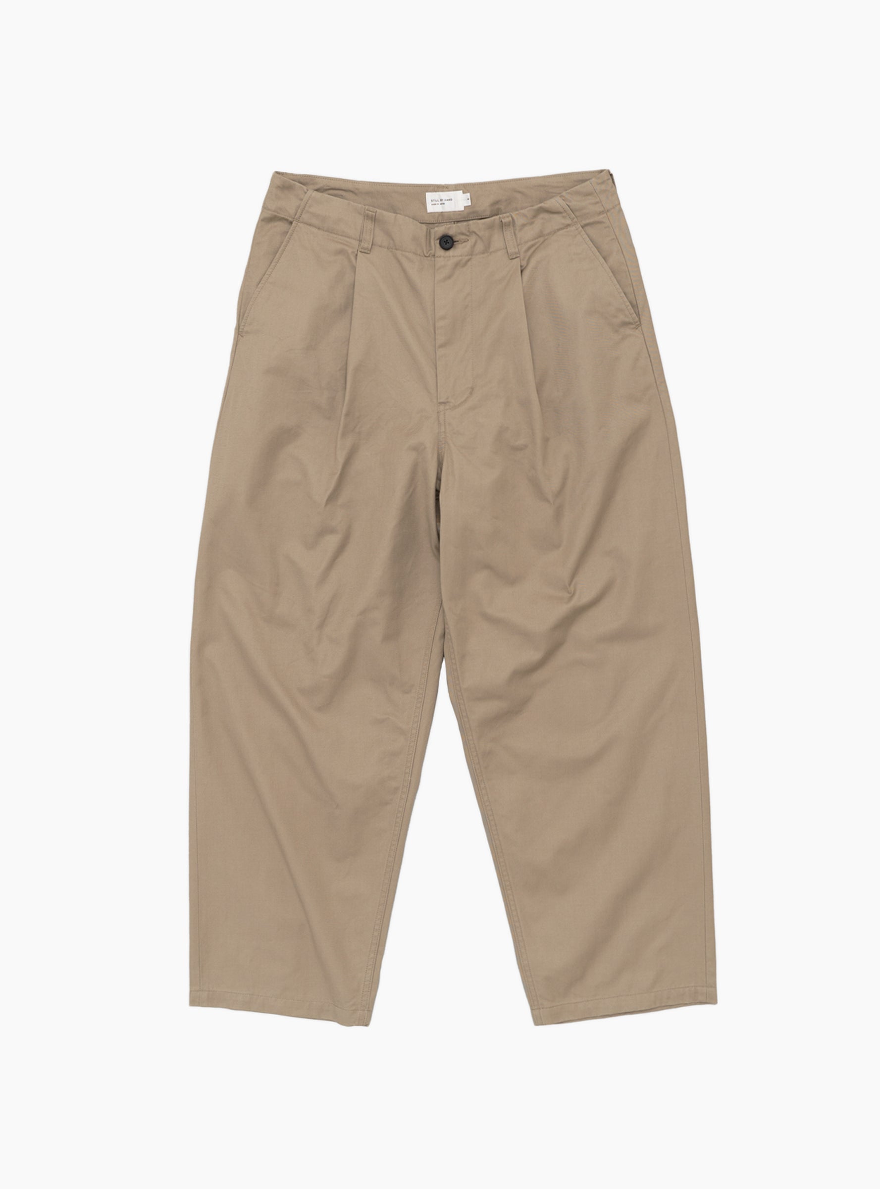 Selvedge 1 Pleat Pants Beige by Still By Hand | Couverture & The