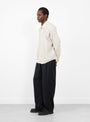 Summer Wool Wide Pants Black Navy