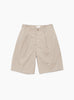Linen Mixed Wide Shorts Taupe from Still By Hand at Couverture & The Garbstore
front 