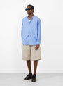 Linen Mixed Wide Shorts Taupe from Still By Hand at Couverture & The Garbstore
model front