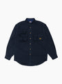 The Nugget Pocket Fish Shirt comes in Navy from Kapital at Couverture & The Garbstore
front 