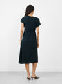 The Felicie Dress comes in Petrol from Soeur at Couverture & The Garbstore
model back
