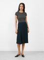 Gali Skirt comes in Petrol from Soeur at Couverture & The Garbstore
model front 