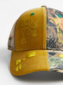 The Biyu Cap comes in Washed Mustard Night Camo from b.Eautiful at Couverture & The Garbstore detail