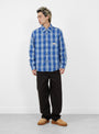 The Lau Plaid Shirt Jacket from Stüssy comes in Blue at Couverture & The Garbstore
model front 