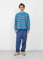 The Striped Sweater from Stüssy comes in Blue at Couverture & The Garbstore
model front