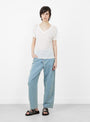 The V Neck Tee Shirt from Baserange comes in Undyed at Couverture & The Garbstore
model front