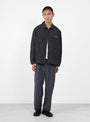 The Graph Plaid Nylon Work Jacket in Black from Sedan All Purpose at Couverture and The Garbstore 
model front