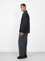 The Graph Plaid Nylon Work Jacket in Black from Sedan All Purpose at Couverture and The Garbstore 
model side