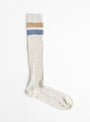 The Race Knee Socks from Baserange come in Grey Melange at Couverture & The Garbstore
front 