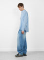 Double Pocket Grande Shirt Light Blue from TDR at Couverture & The Garbstore Model Side