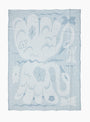 Kaksin Linen Blanket white blue LAPUAN_Top_View at Couverture & The Garbstore