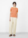 Striped Binder Short Sleeve T-Shirt Yellow from BEAMS BOY at Couverture & The Garbstore
model front