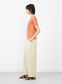 Striped Binder Short Sleeve T-Shirt Yellow from BEAMS BOY at Couverture & The Garbstore
model side