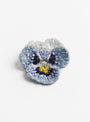 Blue Pansy Brooch from Trovelore at Couverture & The Garbstore
front 