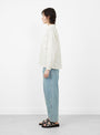 The Amelie Shirt from Sideline comes in Soft Yellow Stripe at Couverture & The Garbstore model side