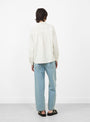 The Amelie Shirt from Sideline comes in Soft Yellow Stripe at Couverture & The Garbstore model back 
