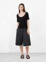 The Flatlock Raglan T-Shirt from mfpen comes in Black Rib at Couverture & The Garbstore
model front 