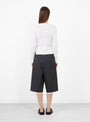 The Appointment Cardigan from mfpen comes in Ecru at Couverture & The Garbstore
model back