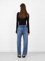 Selvedge Denim Narrow Straight Cut Dark Distress