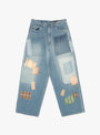 14oz Denim 5 Pocket Baggy Jeans Blue KAPITAL (Front View) at Couverture & The Garbstore