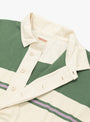 Panel Striped Jersey Rugby Shirt Green KAPITAL (collar close up) at Couverture & The Garbstore