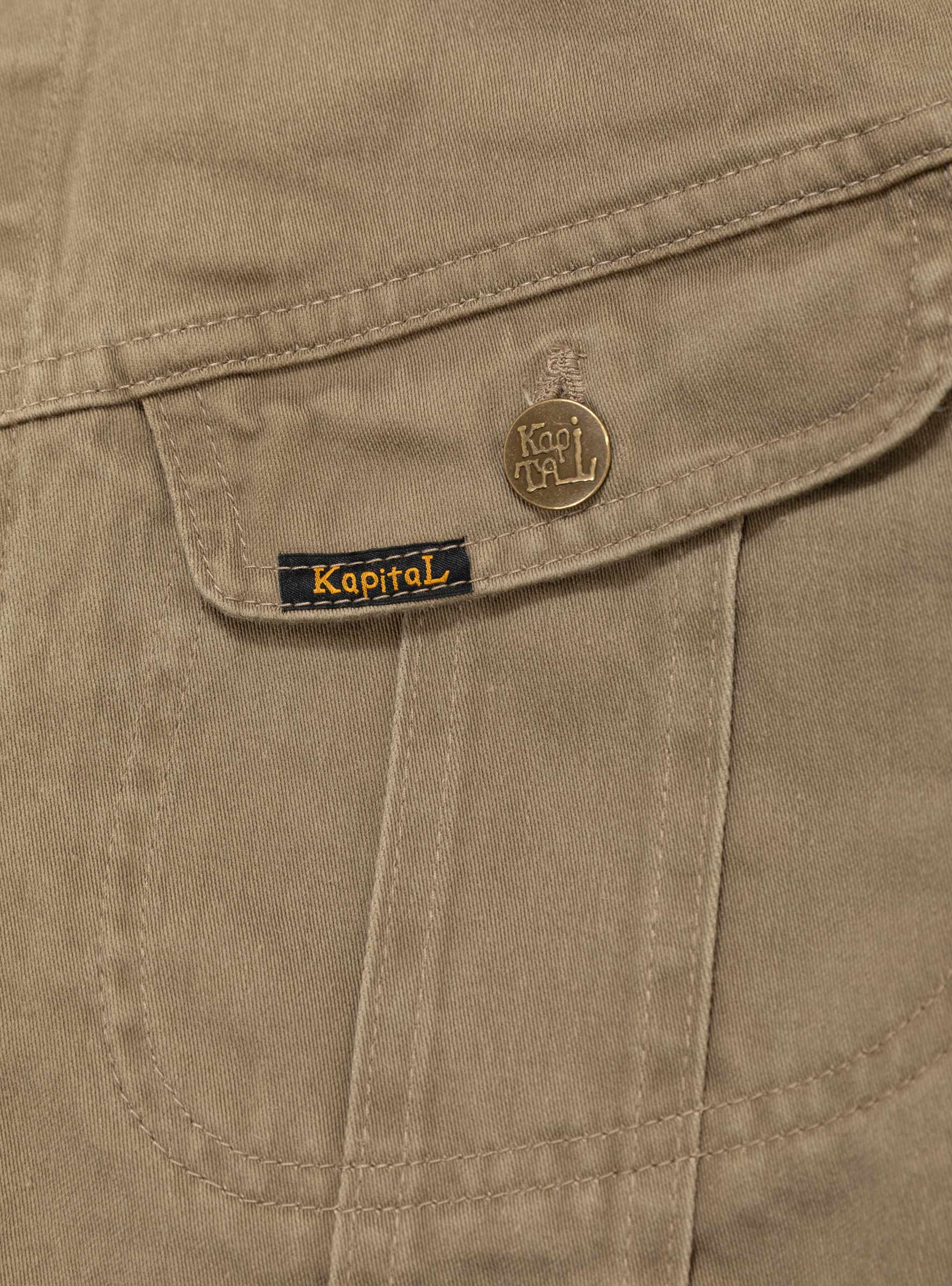 Vintage Satin Westerner Jacket Mocha Beige KAPITAL (pocket close up) at Couverture & The Garbstore