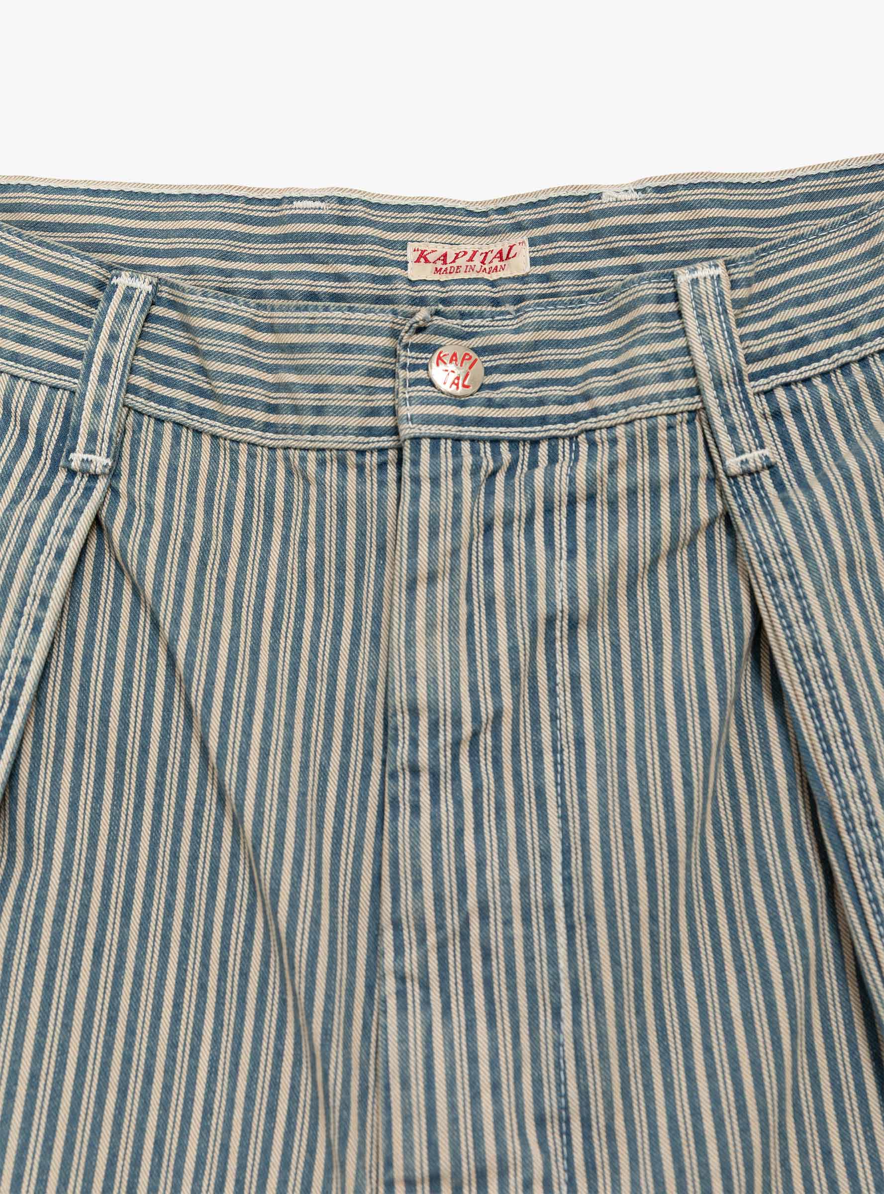 Liberty Baggy Fatigue Pants Hickoree KAPITAL (Button Detail) at Couverture & The Garbstore