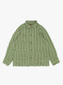 Linen Phillies Stripe Coverall Khaki KAPITAL (front) at Couverture & The Garbstore