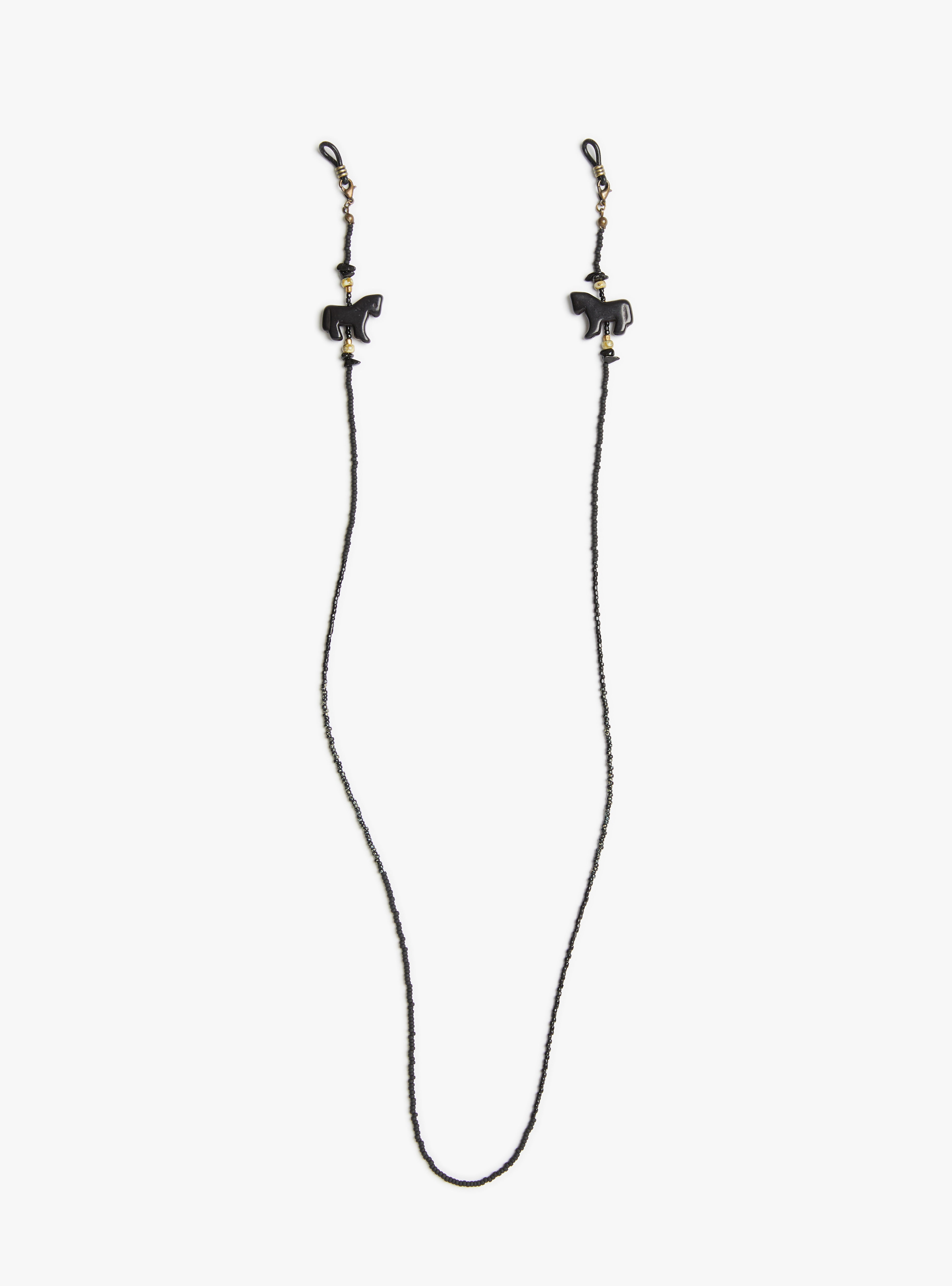 Pearl Beads Glasses Chain Black Horse KAPITAL top view) at Couverture & The Garbstore