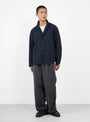 The Rip-Stop Hospital Jacket from Kapital comes in Navy at Couverture & The Garbstore
model front
