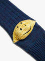 60 Yarns Happy Heel Socks Navy KAPITAL (heel detail) at Couverture & The Garbstore