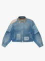 The 12oz Denim Drizzler Jacket Gold Rush Remake from Kapital comes in Blue at Couverture & The Garbstore
front 
