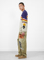 Katsuragi Cotton Gypsy Patch High Waist Nime Pants from Kapital come in Khaki at Couverture & The Garbstore
model side