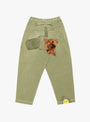 Katsuragi Cotton Gypsy Patch High Waist Nime Pants from Kapital come in Khaki at Couverture & The Garbstore
back